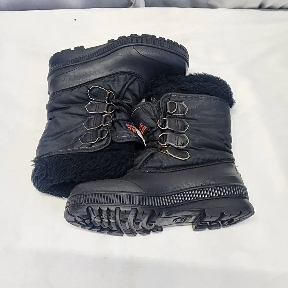 Sorel Snowcrest Winter Faux Fur Black Boots Size 6